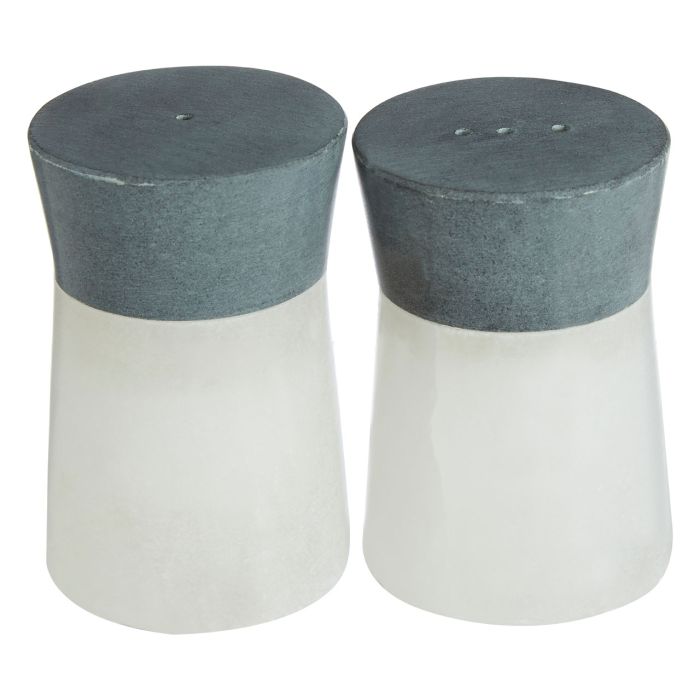 White And Grey Finish Salt And Pepper Set