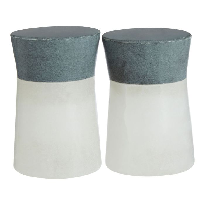 White And Grey Finish Salt And Pepper Set