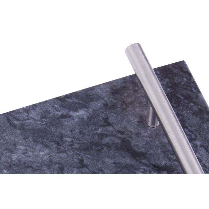 Black Marble Tray With Silver Handles