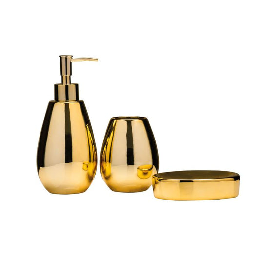 Magpie Dolomite Gold 3pc Bathroom Set