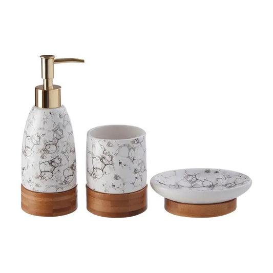 3 Pc Bubble Print Bathroom Set