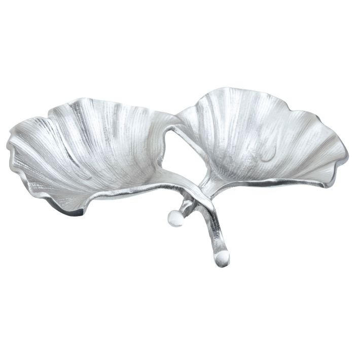 Prato Ginkgo Silver Finish Dish