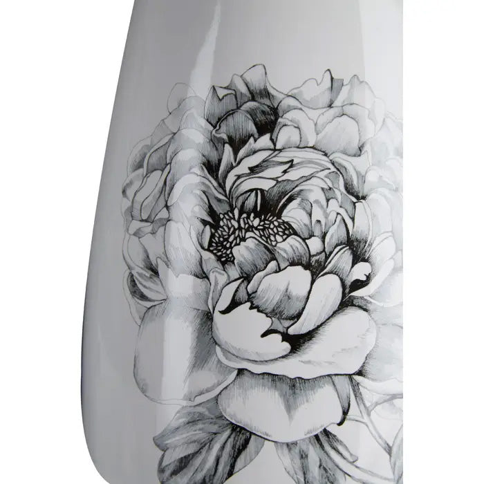 White and Black Bloom Vase